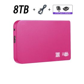 Original High-speed 16TB Portable External Solid State Hard Drive USB3.0 Interface HDD Mobile Hard Drive For Laptop/mac (Color: 8TB Pink)
