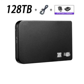 Original High-speed 16TB Portable External Solid State Hard Drive USB3.0 Interface HDD Mobile Hard Drive For Laptop/mac (Color: 128TB Black)